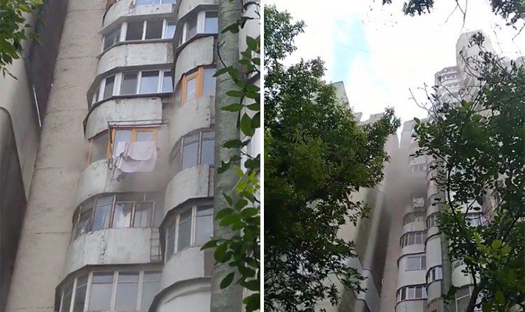 Возгорание произошло в квартире, расположенной на 13-м этаже.