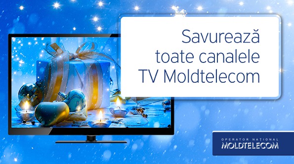 Din 25 decembrie şi până la 15 ianuarie, clienţii vor avea posibilitatea ca de sărbători să se răsfeţe la televizor cu toate posturile incluse în grila Moldtelecom.
