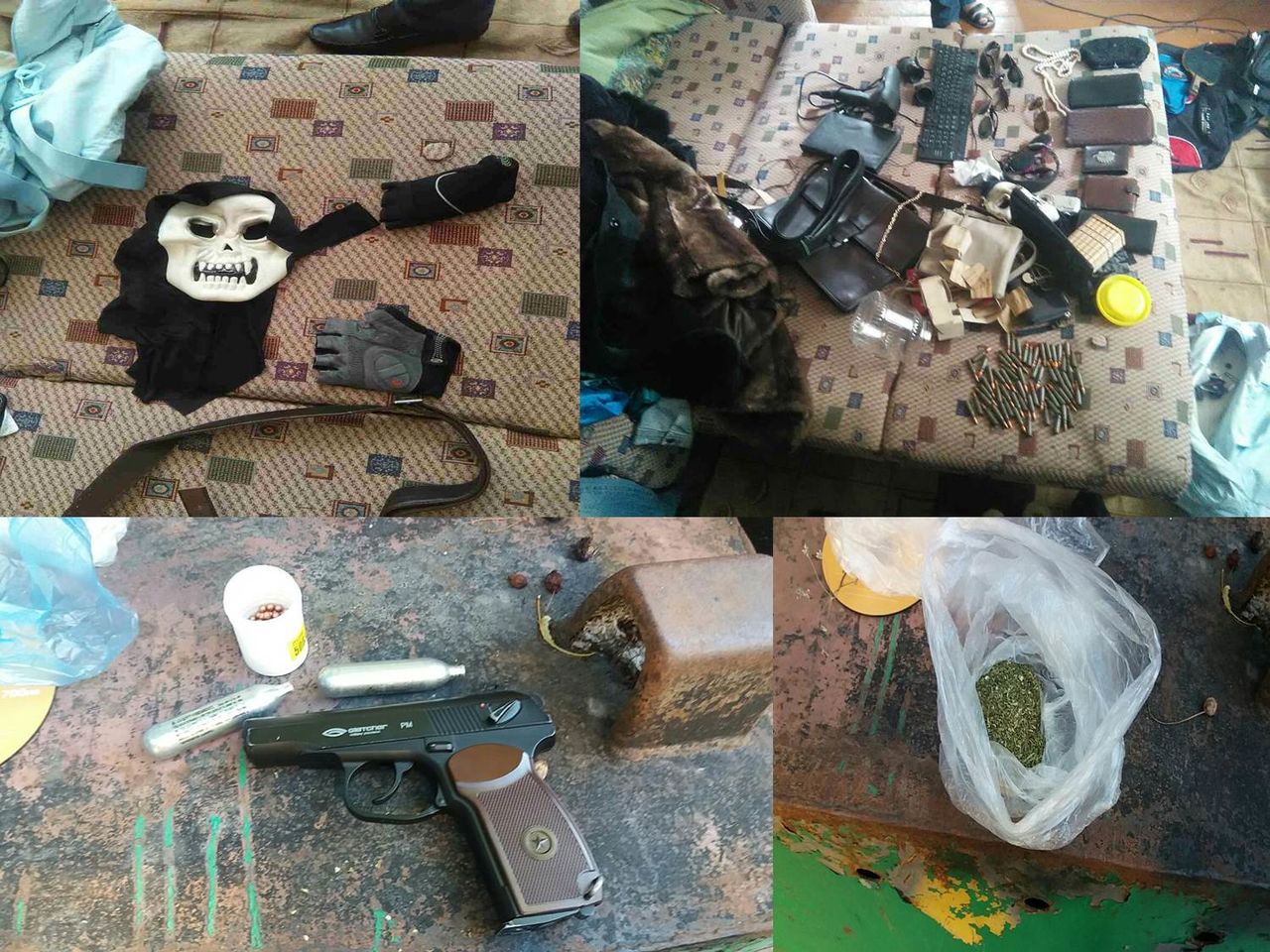 Arme, droguri şi muniţii păstrate ilegal, ridicate în urma unor raiduri ale polițiștilor. Foto: politiacapitalei.md