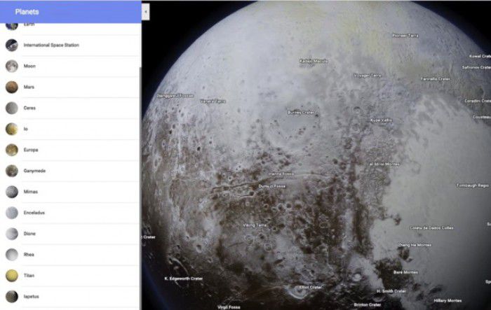 Google Maps oferă opţiunea pentru navigarea sistemului solar
