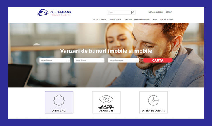 Впервые в Республике Молдова «Victoriabank» запустил сайт по продаже недвижимого имущества.