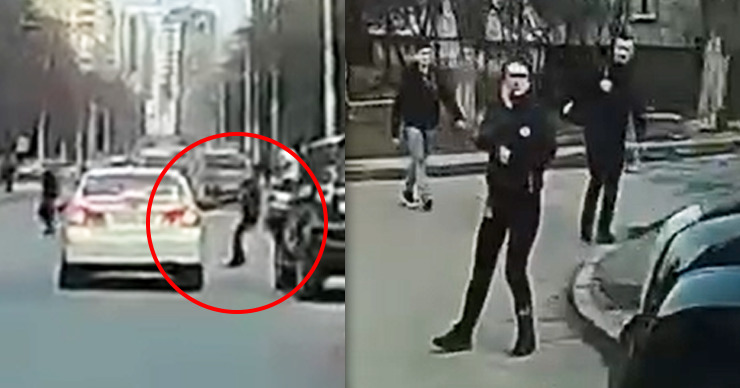 В Кишиневе девочка, перебегавшая дорогу, едва не попала под колеса авто. Коллаж: Point.md