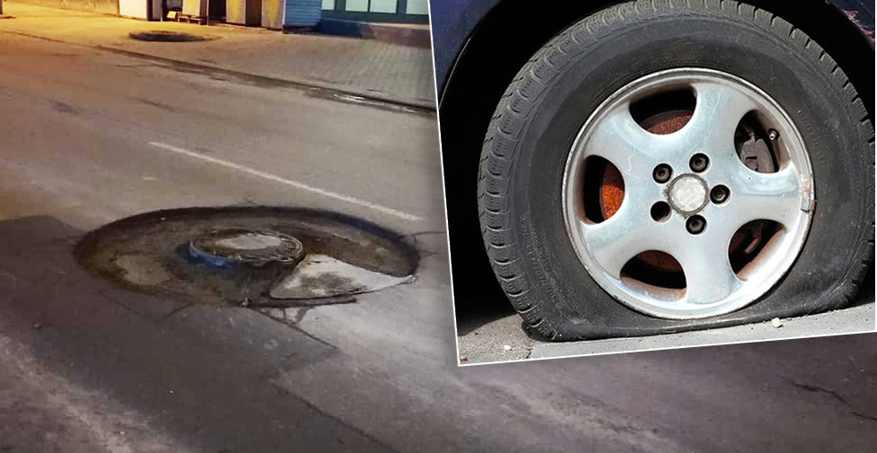 На одной из столичных улиц водители рискуют остаться без колес из-за ям.