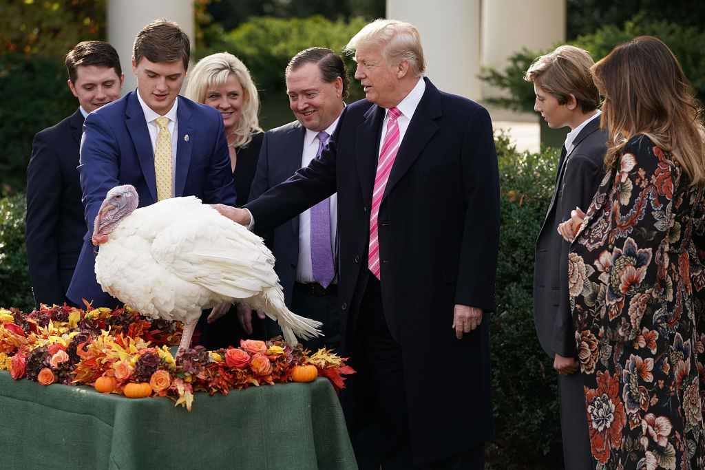 Donald Trump a grațiat doi curcani, potrivit tradiției de Ziua Recunoștinței, 