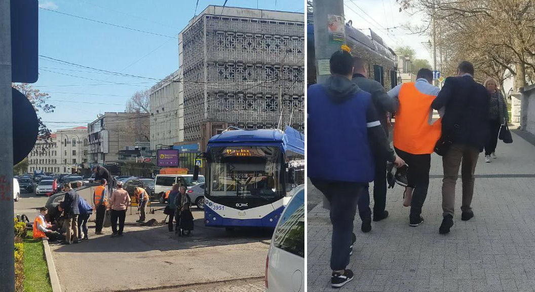 В столице водителя троллейбуса сбила машина.