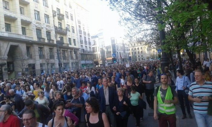 Cea mai amplă demonstraţie antiguvernamentală din ultimii ani. Foto:bbj.hu