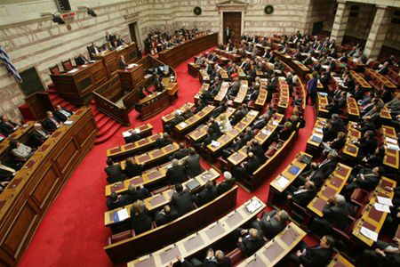 Заседание в парламенте Греции.