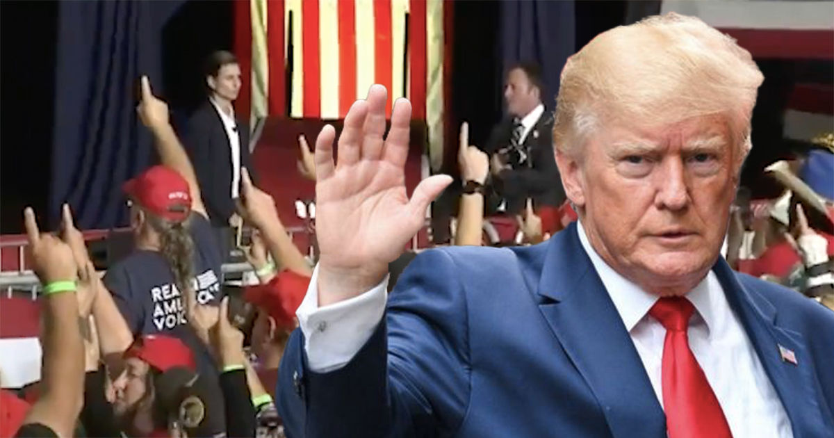Новое приветствие сторонников Трампа сравнили с нацистским жестом. Коллаж: Point.md