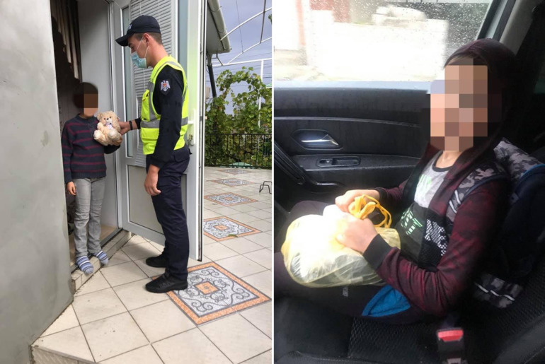 В Чимишлии патрульные помогли школьнику добраться до дома в дождь.