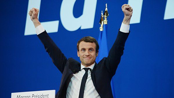 Кандидат в президенты Франции, лидер движения "Вперед" Эммануэль Макрон.