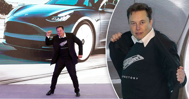 Илон Маск станцевал в честь выпуска первых Tesla в Шанхае. Фото: Point.md.