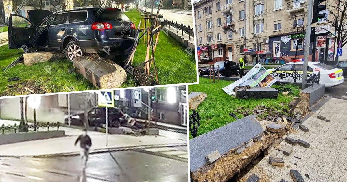 ДТП на аллее Виеру: Полицейские не преследовали водителя. Коллаж: Point.md