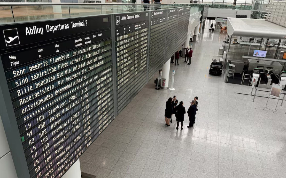 Cele mai mari aeroporturi din Germania vor fi supuse unei greve de 24 de ore.