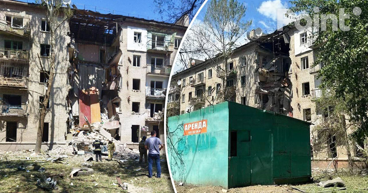 В результате обстрела Луганска обрушился подъезд многоквартирного дома.