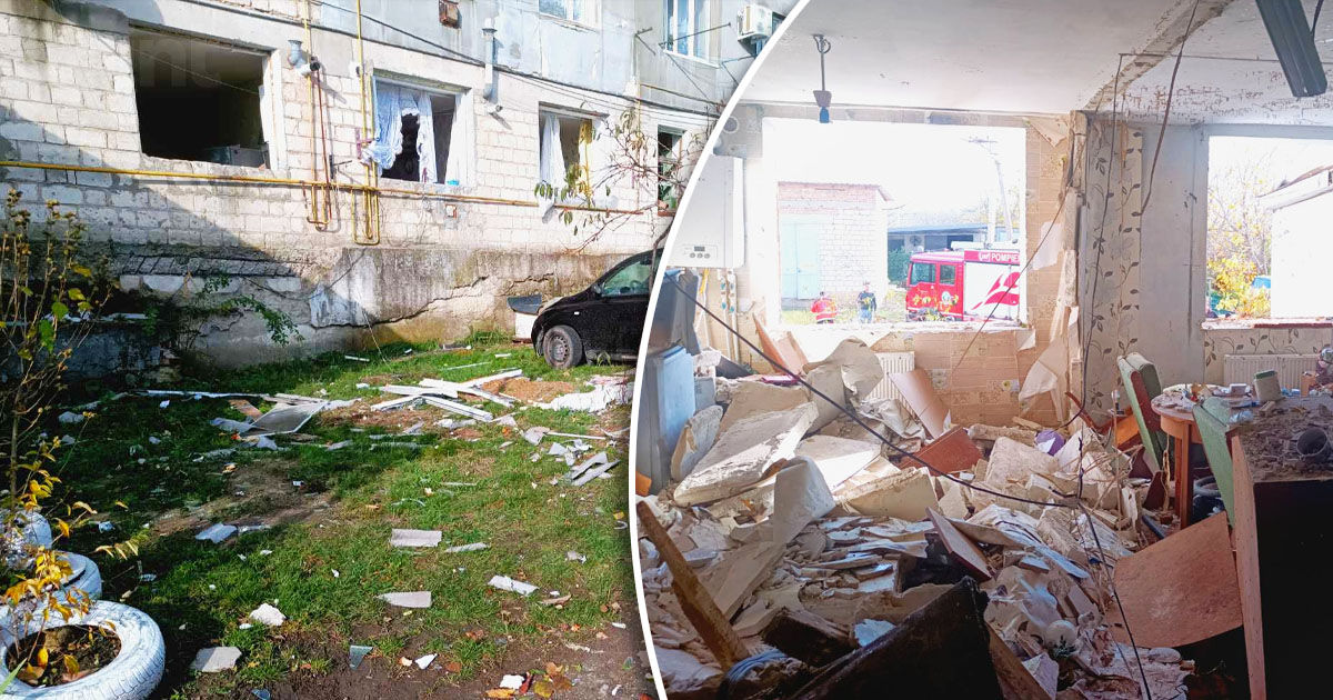 Explozie puternică într-un bloc din Florești: Două persoane au fost rănite.