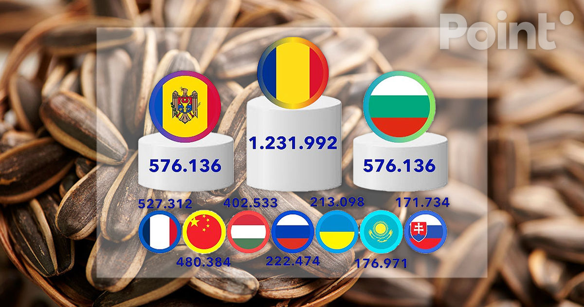 Moldova, al doilea exportator mondial de semințe de floarea-soarelui.