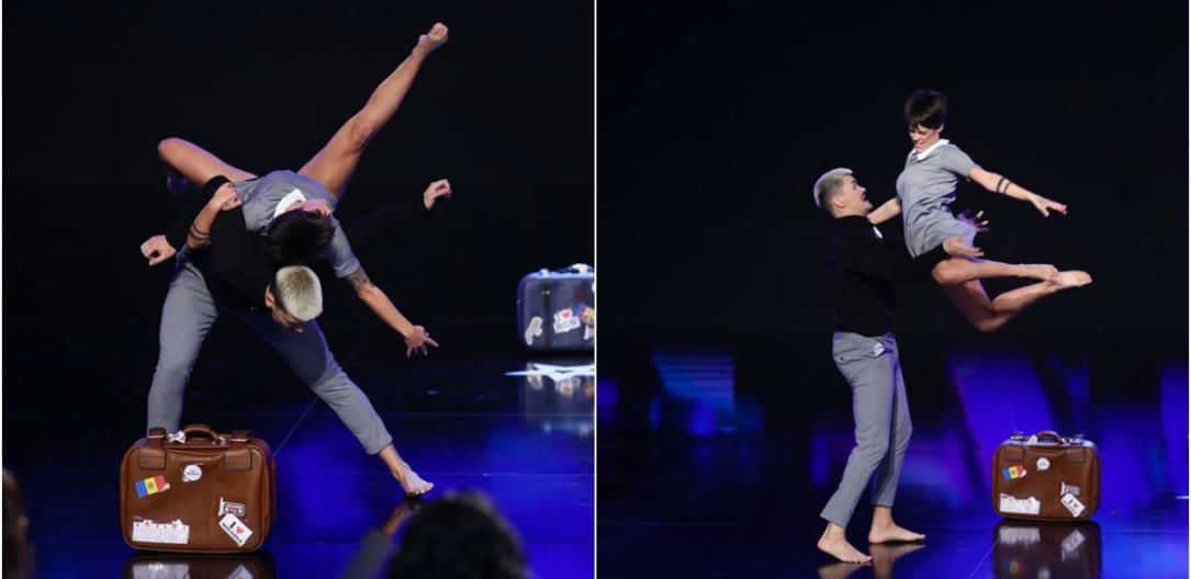 Николай Курник и его партнерша Соня Стро выступили на сцене Românii au Talent с танцем, который оставил присяжных без слов. Фото: Romanii au Talent / Facebook.