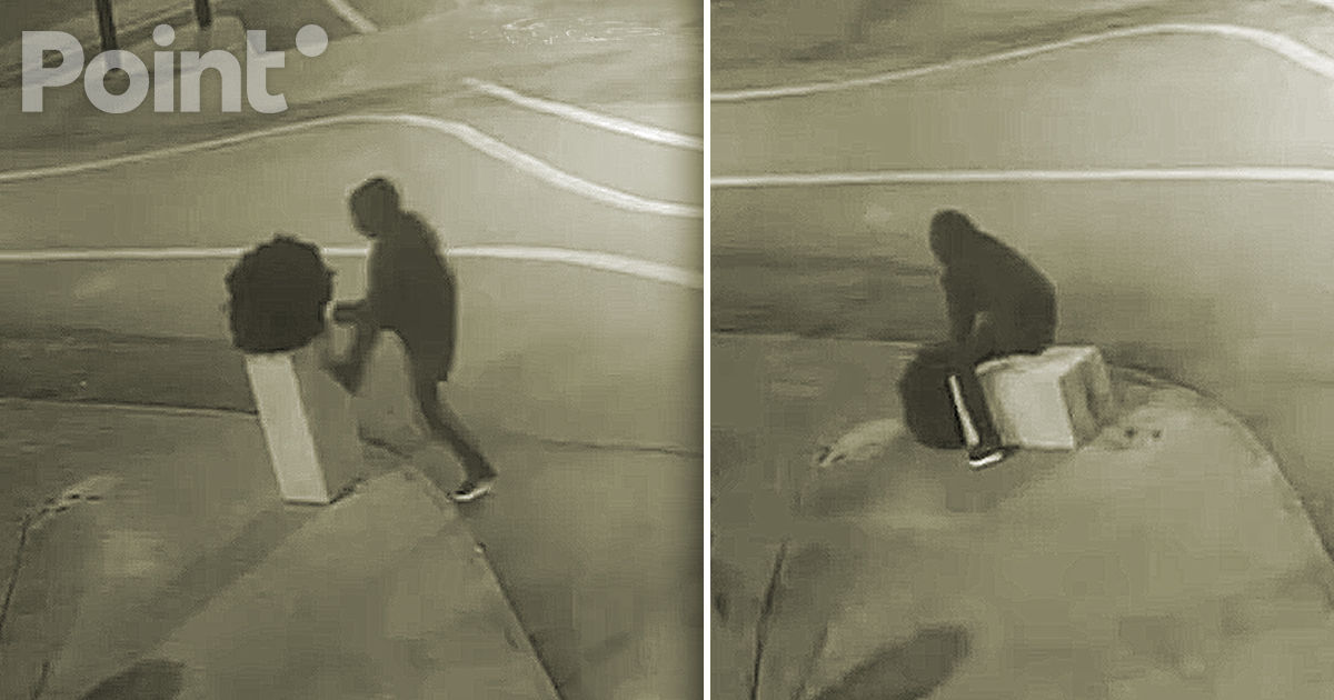 Un tânăr, surprins de o cameră de supraveghere în timp ce doboară un ghiveci cu flori în Capitală.