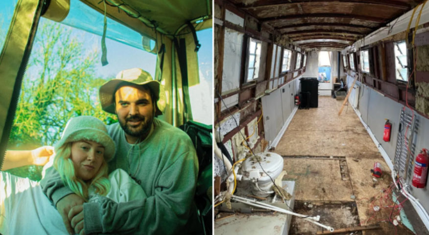 Un bărbat din Londra a transformat o barcă veche în casa lui de vis.