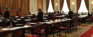 Audierile publice programate pentru astăzi, în ședința Parlamentului, au fost anulate.