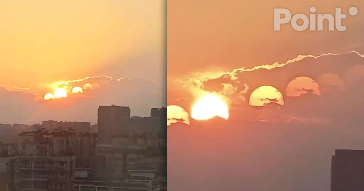 Fenomen natural rar în China: 7 sori au apărut pe cer.