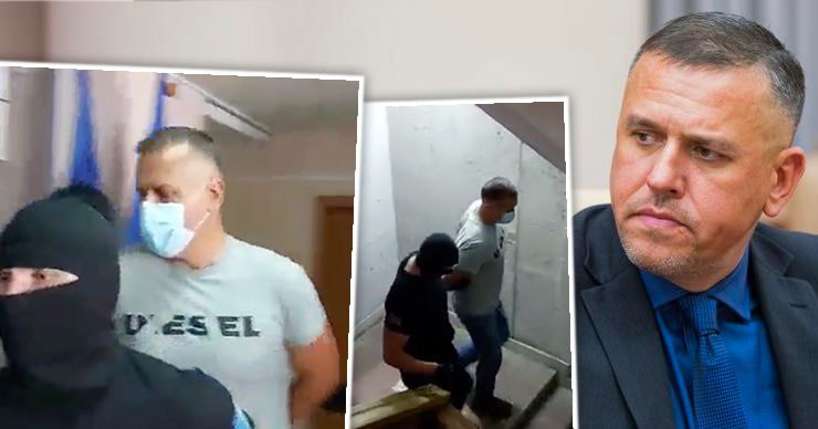 Александра Пынзаря доставили в суд под конвоем: Я не виновен.Коллаж: Point.md.