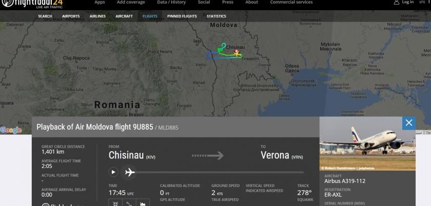 Aeronavă Air Moldova, întoarsă pe Aeroport la scurt timp după decolare