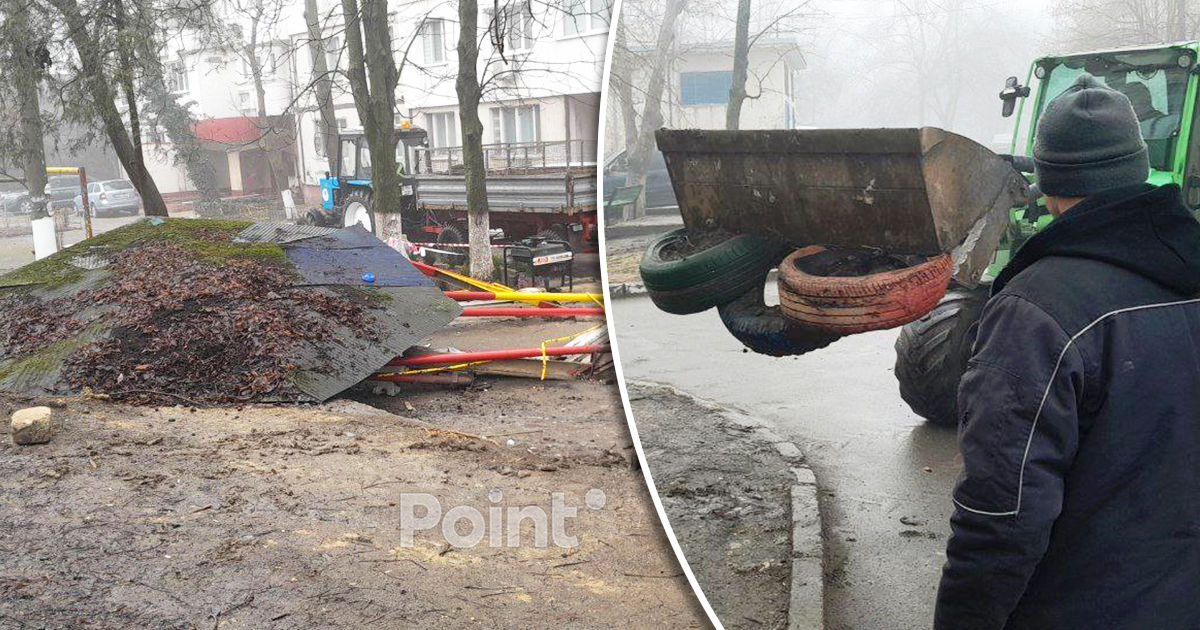В столичном секторе Чеканы демонтировали беседку.