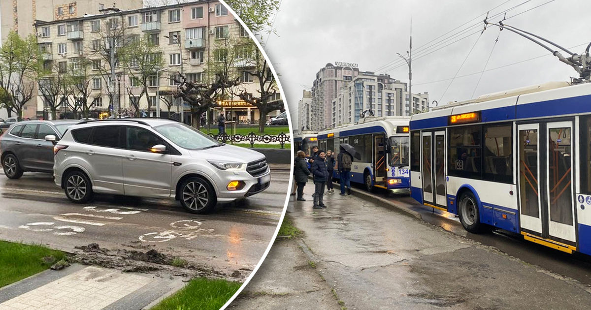 Авария в Кишиневе привела к серьезным пробкам. Коллаж: Point.md