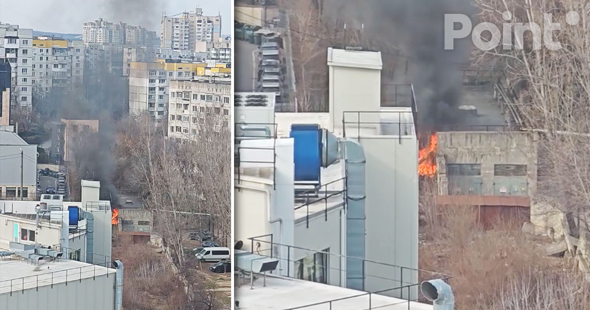 Incendiu în centrul Capitalei: O gunoiște a luat foc.
