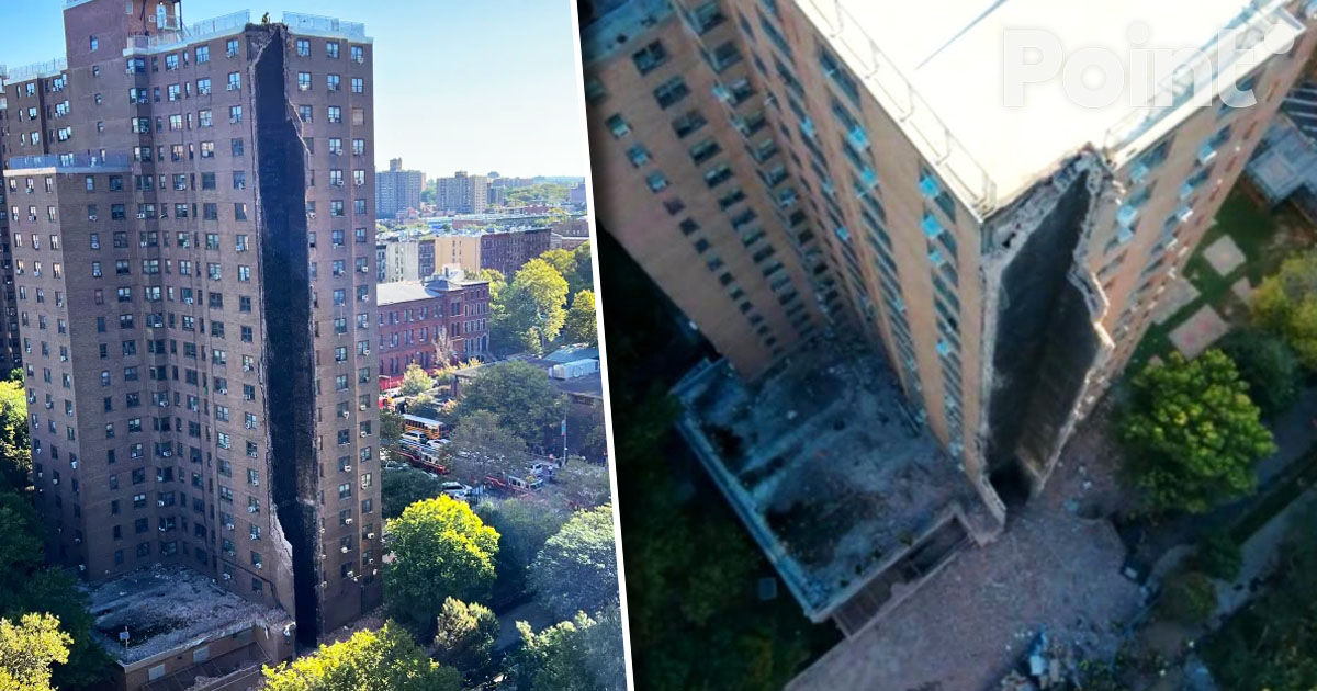O clădire rezidențială cu mai multe etaje s-a prăbușit parțial în New York.