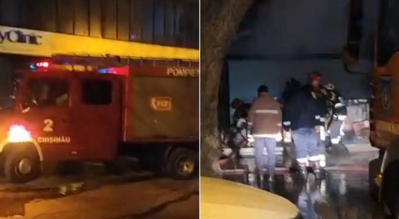 Во дворе жилого дома в центре столицы произошел пожар.