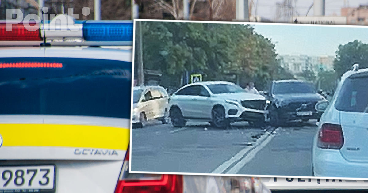 Accident în Capitală: Două boliduri s-au tamponat la Ciocana.