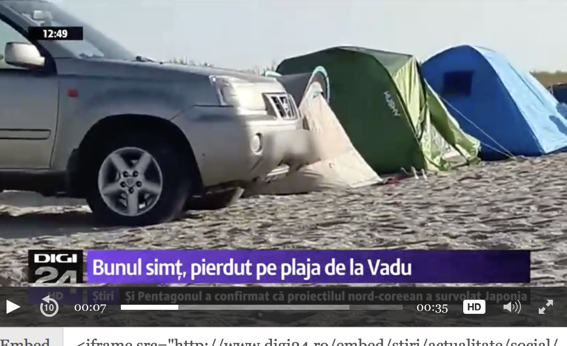 В Румынии водители нагло паркуют машины на пляжах.