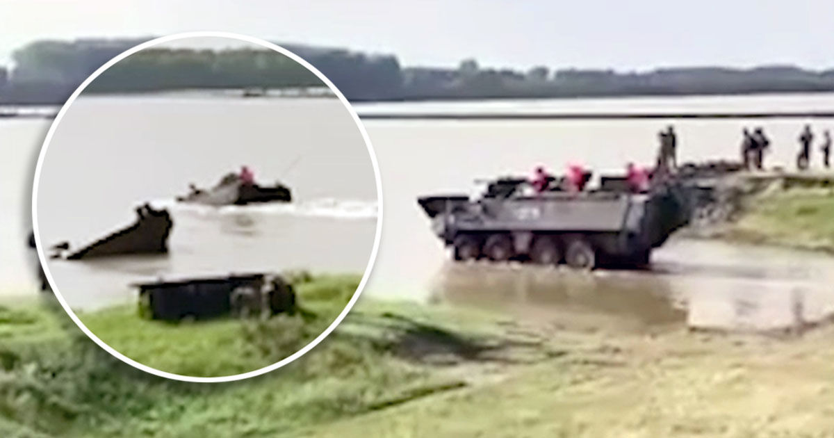 БТР Piranha 3 румынской армии затонул в Дунае во время крупнейших учений НАТО. Коллаж: Point.md