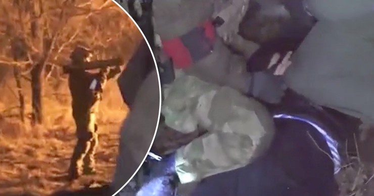 Опубликовано видео спецоперации по поимке группы диверсантов в Донецке.