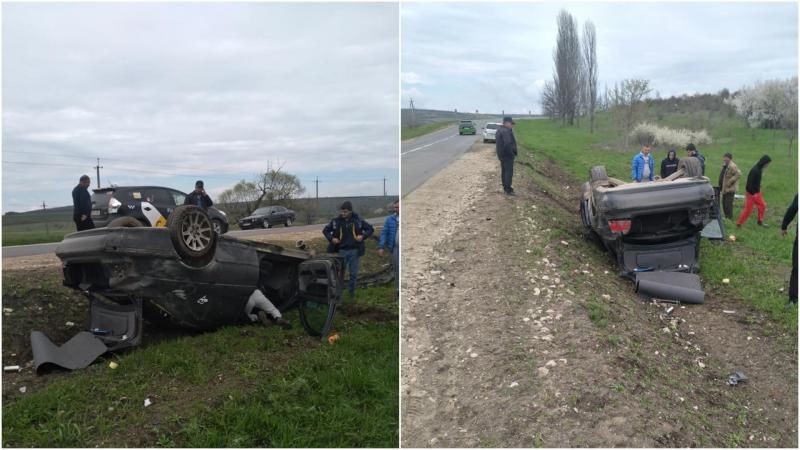 В Теленештском районе произошло ДТП: перевернулся автомобиль.