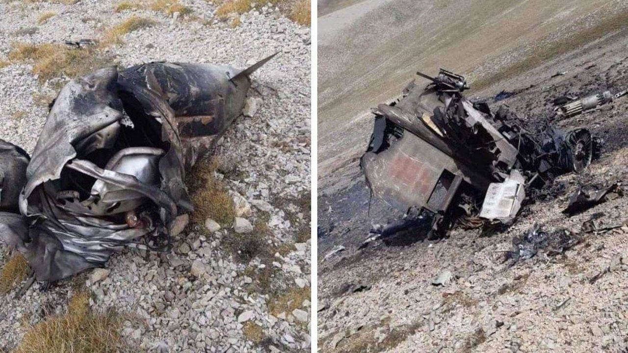 В Сети появились фотографии сгоревшего штурмовика Су-25 ВВС Армении.