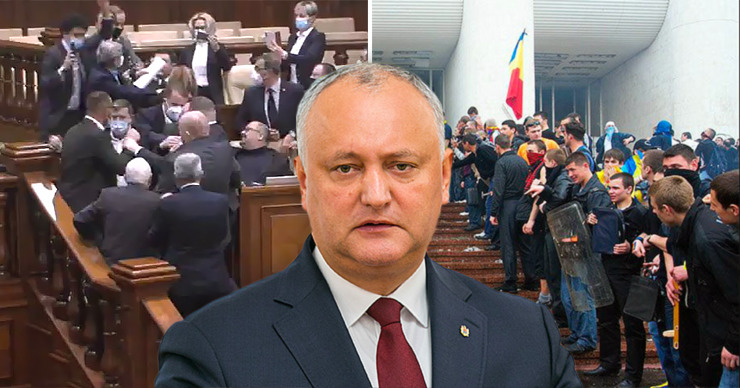 Додон: Не превращайте парламент в театр абсурда или боксерский ринг. Коллаж: Point.md