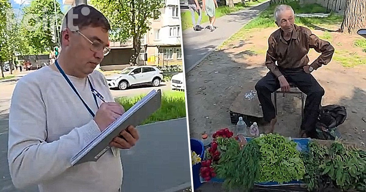 Un bătrân, amendat pentru că vindea verdețuri pe o stradă din Capitală.