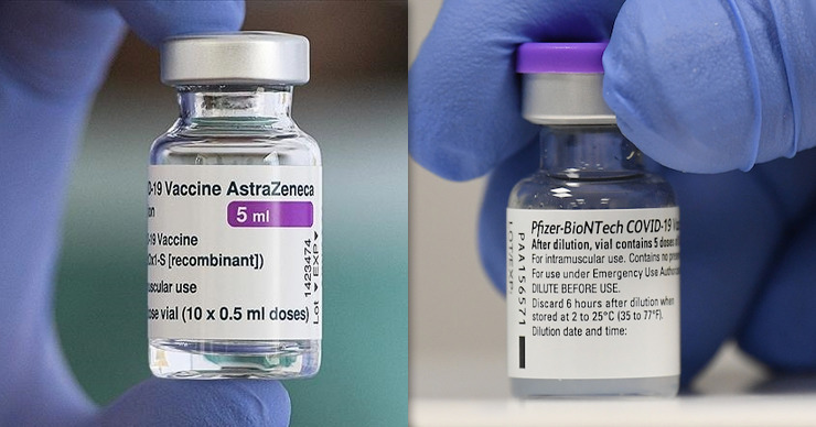 Ученые: Эффективность вакцины Pfizer снижается быстрее, чем AstraZeneca. Коллаж: Point.md