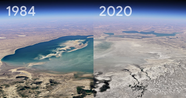 Google Earth показал изменения Земли в последние 37 лет.