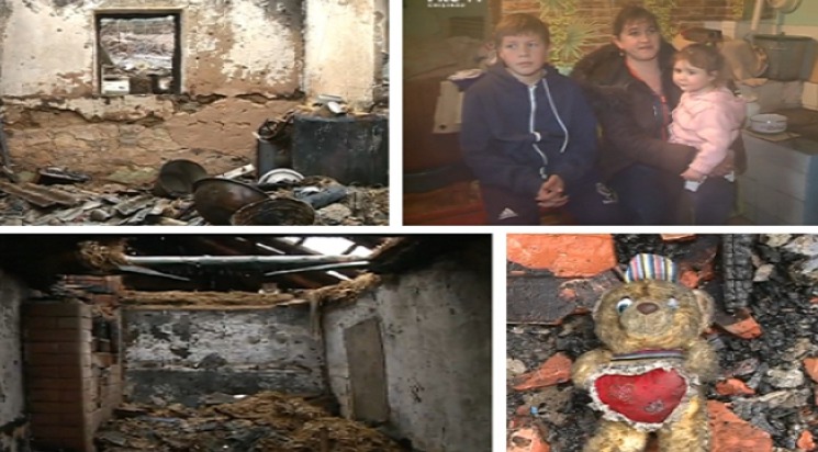 O mamă cu doi copii din Malcoci, pe drumuri după ce le-a ars casa
