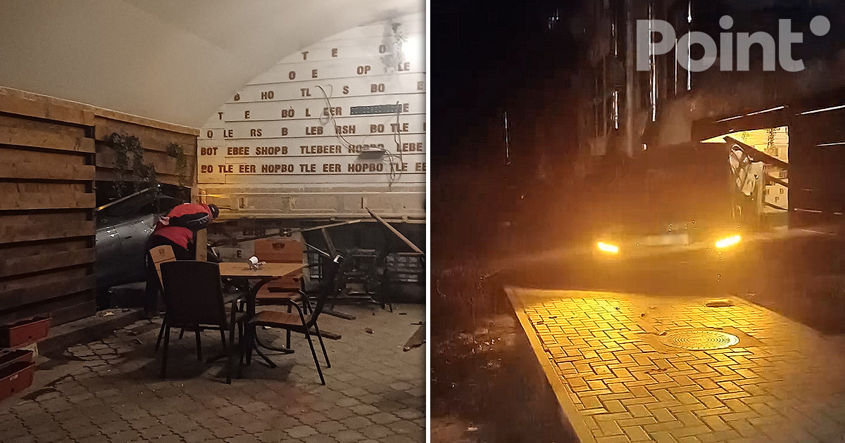 Un automobil s-a izbit în terasa unui local la Chișinău.