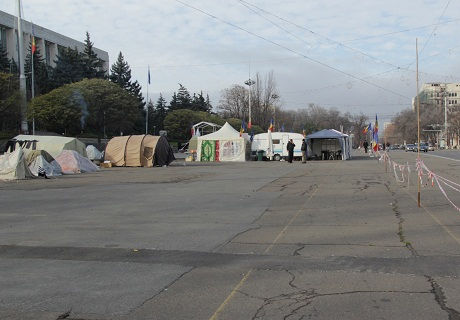 Протестующие заявили, что установят новогоднюю елку в центре палаточного «Городка Достоинства».