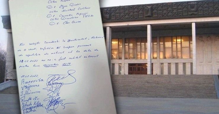 Артисты театра отказываются от репетиций, так как не получили зарплату. Фото: Point.md