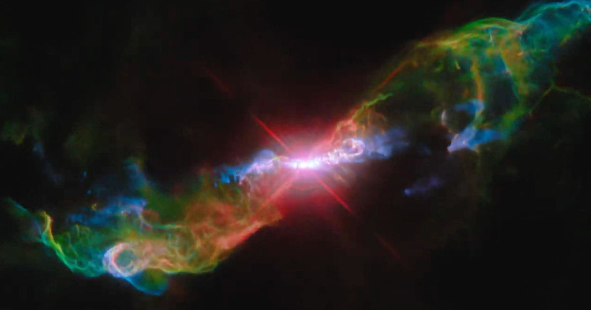 Erupția vulcanului stelar: Telescopul Hubble surprinde o ejecție strălucitoare de materie.