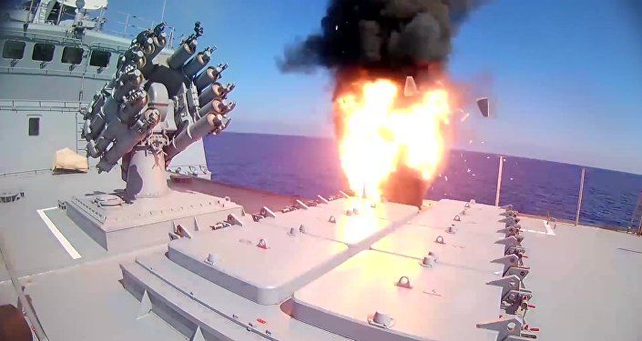 Marina rusă a atacat cu rachete de croazieră obiective ale ISIS din Siria. Foto: captura video