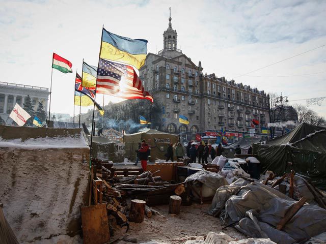 В здании Минагрополитики митингующие устроили "Штаб национальной гвардии"