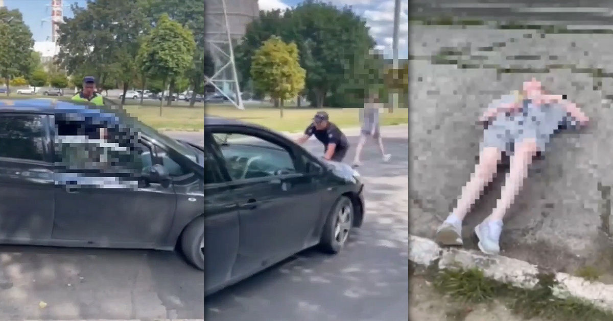 В Кишиневе девушка оставила свою машину полицейским и хотела уйти пешком. Коллаж Point.md.